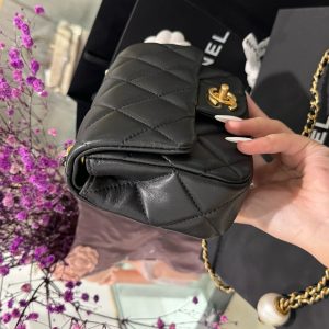 Túi Xách Chanel Mini Siêu Cấp Nữ Màu Đen Khoá Vàng 17x11 (2)