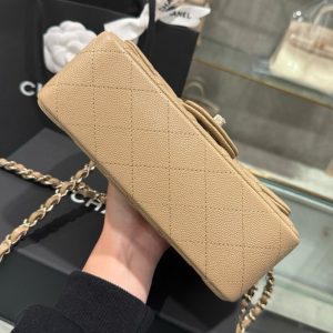 Túi Xách Chanel Replica 11 Nữ Da Bê Màu Nâu 20cm (2)
