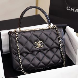 Túi Xách Chanel Trendy Replica 11 Nữ Màu Đen Khoá Mới 25x17x12cm (2)