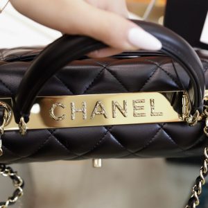 Túi Xách Chanel Trendy Replica 11 Nữ Màu Đen Khoá Mới 25x17x12cm (2)