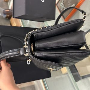 Túi Xách Chanel Trendy Siêu Cấp Nữ Da Trơn Màu Đen Khoá Vàng 25x12x7cm (2)