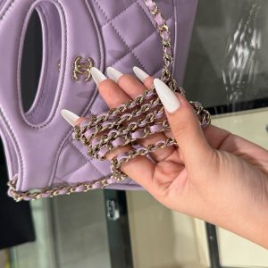 Túi Xách Like Auth Chanel 31 Mini Nữ Màu Tím Khoá Vàng 20×17.5×3 (2)