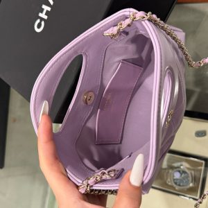 Túi Xách Like Auth Chanel 31 Mini Nữ Màu Tím Khoá Vàng 20×17.5×3 (2)