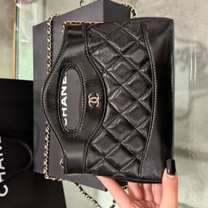 Túi Xách Nữ Chanel 31 Mini Da Bò Màu Đen Like Auth 20x14x4cm (2)