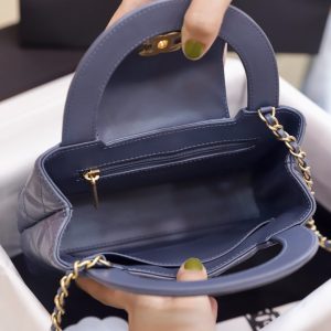 Túi Xách Nữ Chanel Kelly Like Auth Màu Xanh Blue 19x13x7cm (2)