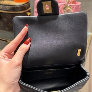 Túi Xách Nữ Chanel Quai Ngọc Trai Màu Đen Like Auth 20cm (2)