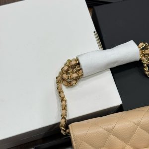 Túi Xách Nữ Chanel Woc Màu Be Khoá Vàng Siêu Cấp 19cm (2)