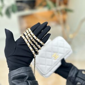 Túi Xách Siêu Cấp Chanel Mini Nữ Da Cừu Màu Trắng 17x9x3 (2)