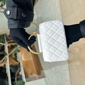 Túi Xách Siêu Cấp Chanel Mini Nữ Da Cừu Màu Trắng 17x9x3 (2)