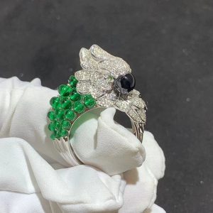 Bộ Vòng Cổ Vòng Tay Bông Tai Và Nhẫn Cartier Les Oiseaux Libres Chế Tác Kim Cương Tự Nhiên Vàng Trắng 18K (2)