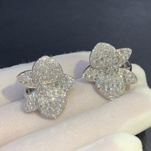 Bông Tai Caresse D’Orchidees Par Cartier Chế Tác Kim Cương Tự Nhiên Vàng Trắng 18K (2)