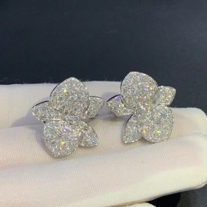 Bông Tai Caresse D’Orchidees Par Cartier Chế Tác Kim Cương Tự Nhiên Vàng Trắng 18K (2)