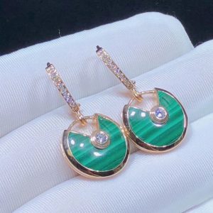 Bông Tai Cartier Amulette Đá Quý Kim Cương Vàng Hồng 18K Chế Tác (2)