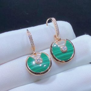 Bông Tai Cartier Amulette Đá Quý Kim Cương Vàng Hồng 18K Chế Tác (2)