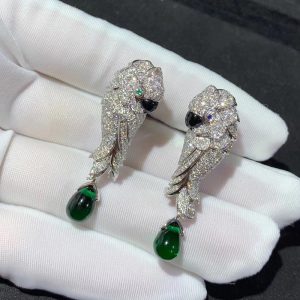 Bông Tai Cartier Les Oiseaux Libérés Chế Tác Kim Cương Tự Nhiên Vàng Trắng 18K (2)