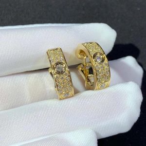 Bông Tai Cartier Love Chế Tác Vàng 18K Đính Kim Cương Tự Nhiên (2)