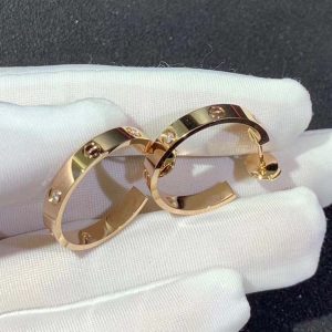 Bông Tai Cartier Love Chế Tác Vàng Hồng 18K Đính Kim Cương Tự Nhiên (2)
