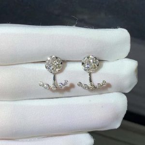 Bông Tai Cartier Nữ Chế Tác Vàng Trắng 18K Đính Kim Cương Tự Nhiên (2)