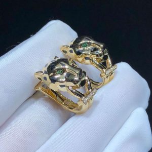 Bông Tai Chế Tác Vàng 18K Kim Cương Tự Nhiên Panthère De Cartier (2)