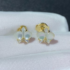 Bông Tai Nữ Chế Tác Caresse D'Orchidees Par Cartier Đá Quý Vàng 18K (2)