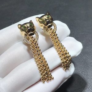 Bông Tai Nữ Panthère De Cartier Chế Tác Kim Cương Tự Nhiên Vàng 18K (1)