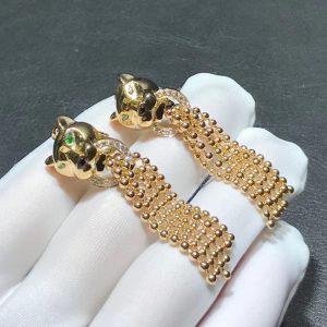 Bông Tai Nữ Panthère De Cartier Chế Tác Kim Cương Tự Nhiên Vàng 18K (1)