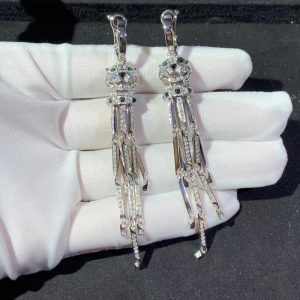 Bông Tai Panthère De Cartier Chế Tác Đá Quý Kim Cương Tự Nhiên Vàng Trắng 18K (8)