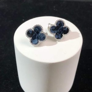 Bông Tai Van Cleef & Arpels Vintage Alhambra Chế Tác Đá Quý Vàng Trắng 18K (2)