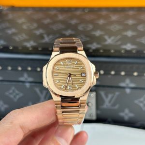 Đồng Hồ Patek Philippe Nữ Màu Vàng Hồng Máy Pin Nautilus 7010 32mm (7)