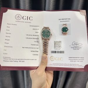 Đồng Hồ Rolex Day-Date 128235 Bọc Vàng 18K Đính Moissanite Mặt Số Đá Turquoise 36mm (3)