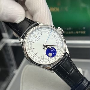 Đồng Hồ Rolex Moonphase 50535 Rep 11 Nam Dây Da Màu Đen 39mm (1)