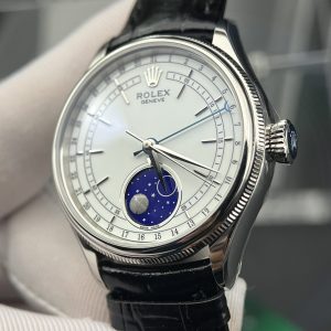 Đồng Hồ Rolex Moonphase 50535 Rep 11 Nam Dây Da Màu Đen 39mm (1)