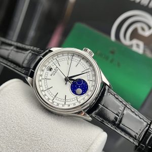 Đồng Hồ Rolex Moonphase 50535 Rep 1:1 Nam Dây Da Màu Đen 39mm (4)