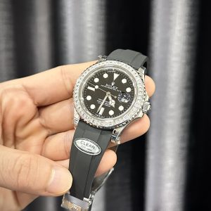 Đồng Hồ Rolex Yacht-Master Đính Kim Cương Moissanite Clean Factory 40mm (7)