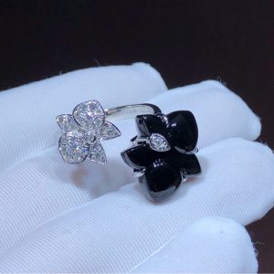 Nhẫn Caresse D'Orchidees Par Cartier Chế Tác Mã Não Kim Cương Vàng Trắng 18K (2)