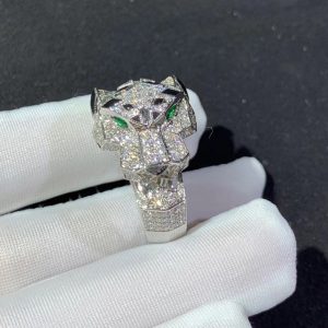 Nhẫn Panthère De Cartier Chế Tác Mã Não Kim Cương Tự Nhiên Vàng Trắng 18K (2)