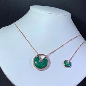 Vòng Cổ Amulette De Cartier Chế Tác Đá Quý Kim Cương Tự Nhiên Vàng Hồng 18K (2)