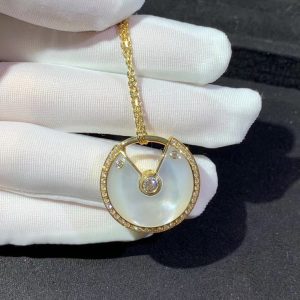 Vòng Cổ Amulette De Cartier Chế Tác Kim Cương Xà Cừ Tự Nhiên Vàng 18K (2)