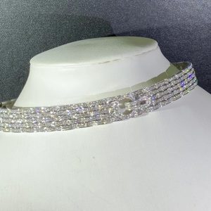 Vòng Cổ Carier Nữ Chế Tác Kim Cương Tự Nhiên Vàng Trắng 18K (2)