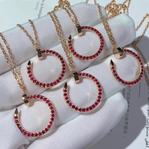 Vòng Cổ Cartier Juste Un Clou Chế Tác Đá Ruby Tự Nhiên Vàng Hồng 18K (2)