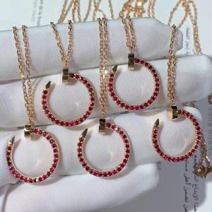 Vòng Cổ Cartier Juste Un Clou Chế Tác Đá Ruby Tự Nhiên Vàng Hồng 18K (2)