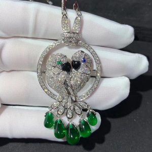 Vòng Cổ Cartier Les Oiseaux Libérés Chế Tác Vàng Trắng 18K Kim Cương Tự Nhiên (2)