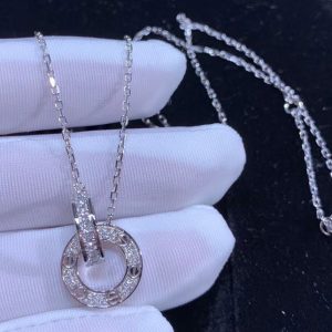 Vòng Cổ Cartier Love Vàng Trắng 18K Kim Cương Tự Nhiên Chế Tác (2)
