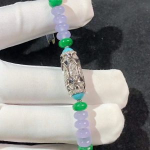 Vòng Cổ Cartier Nữ Chế Tác Đá Quý Tự Nhiên Vàng Trắng 18K (2)