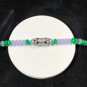 Vòng Cổ Cartier Nữ Chế Tác Đá Quý Tự Nhiên Vàng Trắng 18K (2)