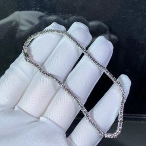 Vòng Cổ Cartier Tennis Chế Tác Vàng Trắng 18K Đính Kim Cương Tự Nhiên (2)