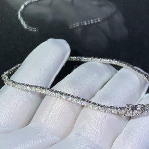 Vòng Cổ Cartier Tennis Chế Tác Vàng Trắng 18K Đính Kim Cương Tự Nhiên (2)