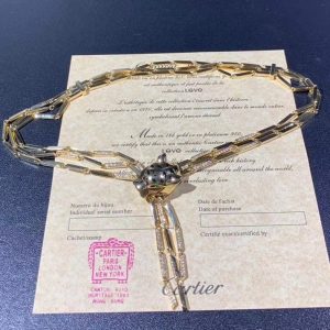 Vòng Cổ Cartier Thiết Kế Mặt Báo Đốm Chế Tác Kim Cương Tự Nhiên Vàng 18K (2)