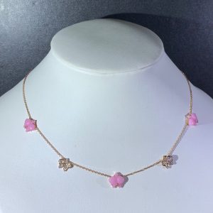 Vòng Cổ Nữ Caresse D'Orchidées Par Cartier Đá Quý Kim Cương Tự Nhiên Vàng Hồng 18K Chế Tác (2)