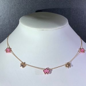 Vòng Cổ Nữ Caresse D'Orchidées Par Cartier Đá Quý Kim Cương Tự Nhiên Vàng Hồng 18K Chế Tác (2)